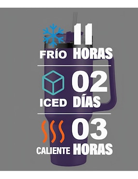Termo Xtellar de acero inoxidable con tapa push pull 1.1 L