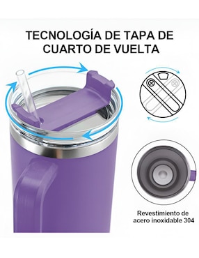 Termo Xtellar de acero inoxidable con tapa push pull 1.1 L