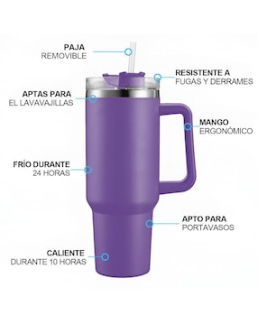 Termo Xtellar de acero inoxidable con tapa push pull 1.1 L