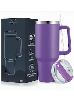 Termo Xtellar de acero inoxidable con tapa push pull 1.1 L