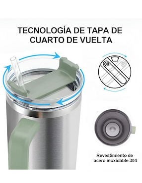 Termo Xtellar de acero inoxidable con tapa push pull 1.1 L
