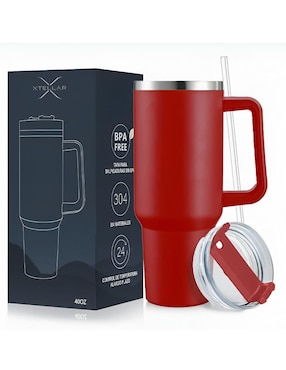 Termo Xtellar de acero inoxidable con tapa push pull 1.1 L