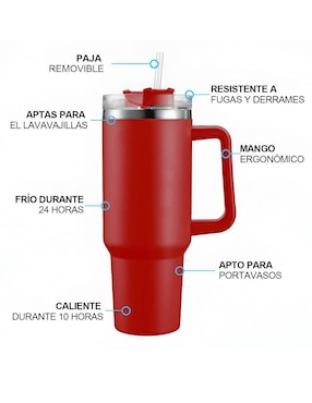 Termo Xtellar de acero inoxidable con tapa push pull 1.1 L