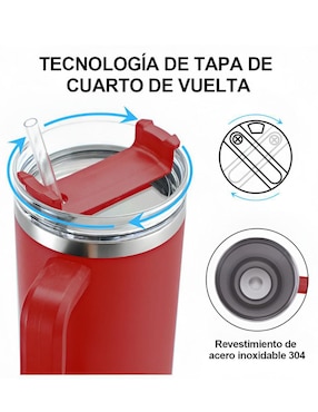 Termo Xtellar de acero inoxidable con tapa push pull 1.1 L