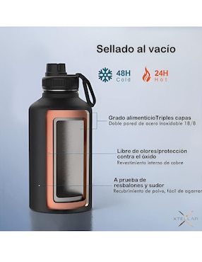 Termo Xtellar de acero inoxidable xtllar123 con tapa de rosca 1.9 L