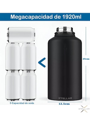 Termo Xtellar de acero inoxidable xtllar123 con tapa de rosca 1.9 L