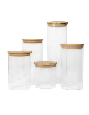 Set contenedores Xtellar de vidrio 5 piezas
