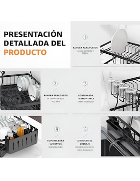 Escurridor de trastes Xtellar de acero inoxidable