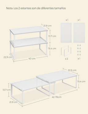 Estante de acero Songmics Home Bystro MKCS401W01