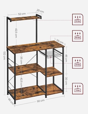 Estante de madera Songmics Home Bellita MKKS35X