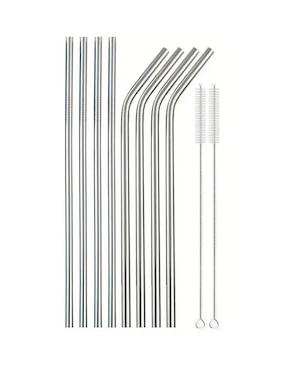 Set popote con limpiador Güish de acero inoxidable con 8 piezas
