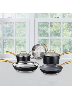 Batería de cocina Cuisinart de acero inoxidable antiadherente convencional 7 piezas