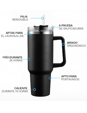 Termo Xtellar de acero inoxidable con tapa push pull 1.2 L