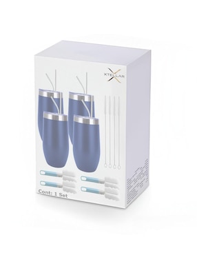 Set termo Xtellar de acero inoxidable con tapa flip top 350 ml