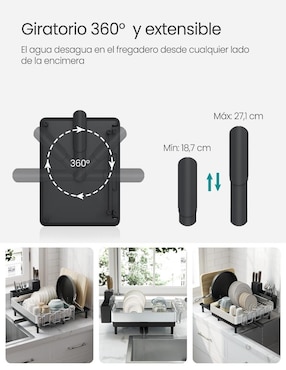 Escurridor de trastes Songmics Home Paxton de acero