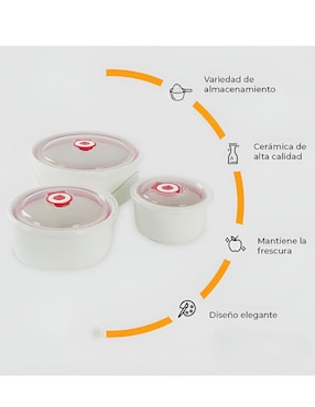 Set contenedores Xtellar de cerámica 6 piezas