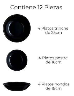 Vajilla cerrada Luminarc zelie de vidrio para 4 personas