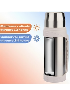 Termo Xtellar de acero inoxidable con tapa rosca 1.2 l