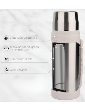 Termo Xtellar de acero inoxidable con tapa rosca 1.2 l