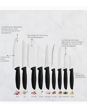 Set de cuchillos Xtellar 9 piezas