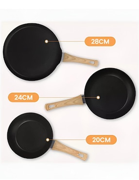 Set de sartenes Xtellar de aluminio 3 piezas