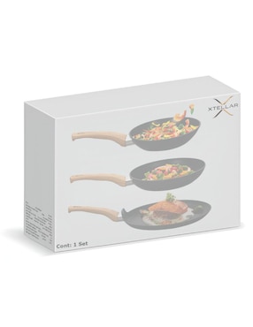 Set de sartenes Xtellar de aluminio 3 piezas