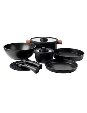 Batería de cocina Vasconia Cooking Totem de aluminio antiadherente cerámica 10 piezas