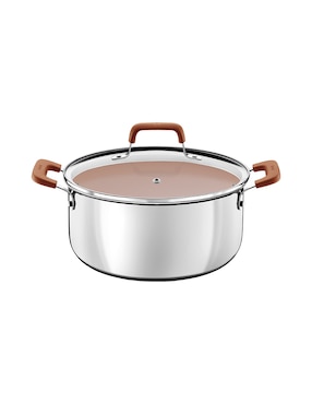 Batería de cocina Tramontina Romagna de acero inoxidable antiadherente cerámica 7 piezas