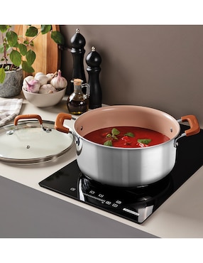 Batería de cocina Tramontina Romagna de acero inoxidable antiadherente cerámica 7 piezas