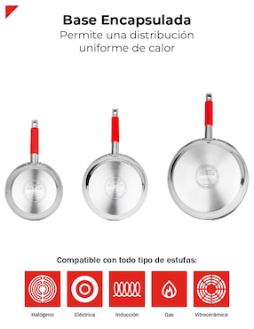 Set de sartenes con tapa Bogner de acero inoxidable 6 piezas
