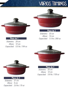 Batería de cocina Rd Royal Cook de aluminio fundido antiadherente minerales naturales 10 piezas