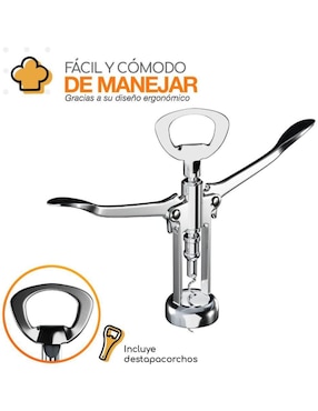 Sacacorchos de alas Bazzeff de acero inoxidable