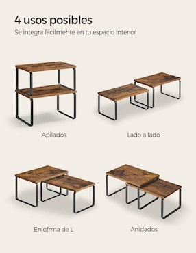 Estante de madera con metal Songmics Home Bystro MKCS020X01