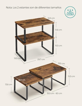Estante de madera con metal Songmics Home Bystro MKCS020X01