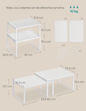 Estante de acero Songmics Home Bystro MKCS01WT