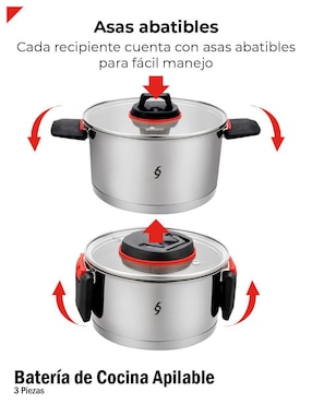 Batería de cocina Bogner de acero inoxidable 6 piezas