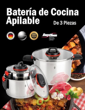 Batería de cocina Bogner de acero inoxidable 6 piezas