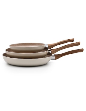 Set de sartenes Flamel Carrara de aluminio 3 piezas