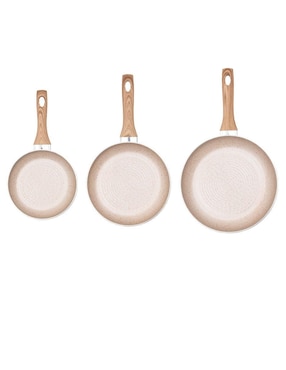 Set de sartenes Flamel Carrara de aluminio 3 piezas