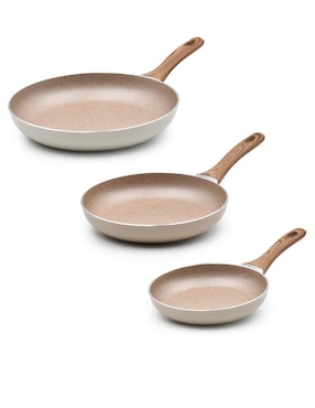Set de sartenes Flamel Carrara de aluminio 3 piezas