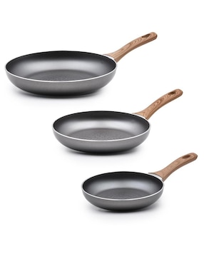 Set de sartenes Flamel Lava de aluminio 3 piezas