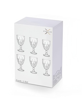 Set de copas para vino Xtellar de cristal 6 piezas piezas