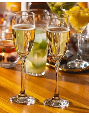 Set de copas para champán Xtellar de cristal 6 piezas