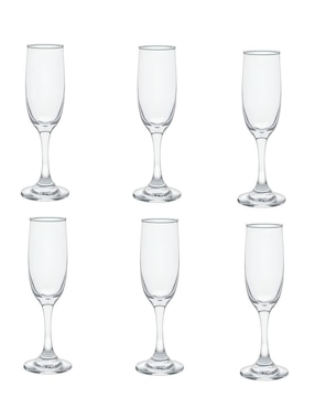 Set de copas para champán Xtellar de cristal 6 piezas