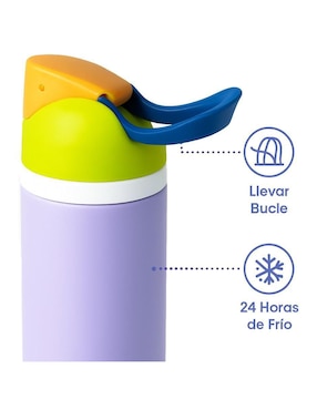 Termo Güish de acero inoxidable con tapa a presión 950 ml