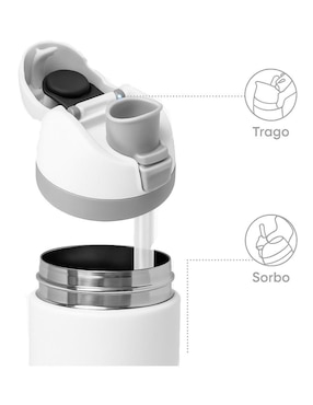 Set termo Güish de acero inoxidable con tapa a presión 950 ml