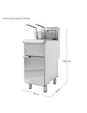 Freidora de aceite con compartimento doble Gutstark 24 L MKZ-FREIDORA24LG
