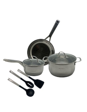 Batería de cocina Royal Haus Diamond de acero inoxidable antiadherente convencional 8 piezas