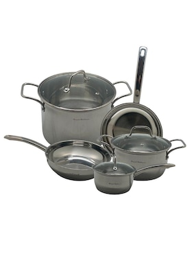 Batería de cocina Royal Haus Diamond de acero inoxidable antiadherente convencional 8 piezas