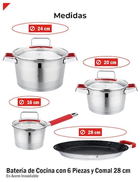 Batería de cocina Bogner de acero inoxidable 7 piezas